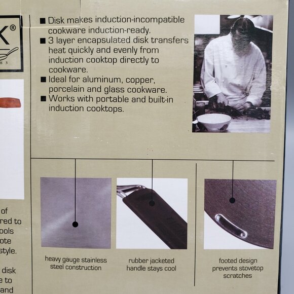 NEW Denmark 8-inch Induction Interface Disk of Stainless Steel with Rubber Grip - Picture 5 of 11